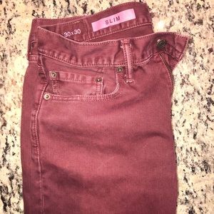 Gap Slim Corded Jeans in Burgundy - Size 30x30